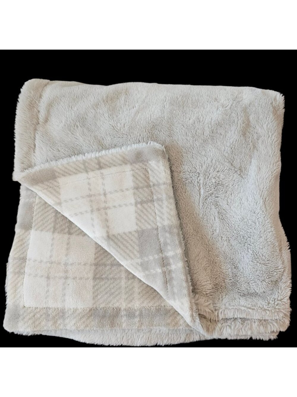 Parents Choice Baby Blanket Plaid White Cream Gray Tan Beige 30x40‎ Walmart